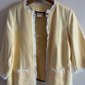 Yellow unstructured blazer
